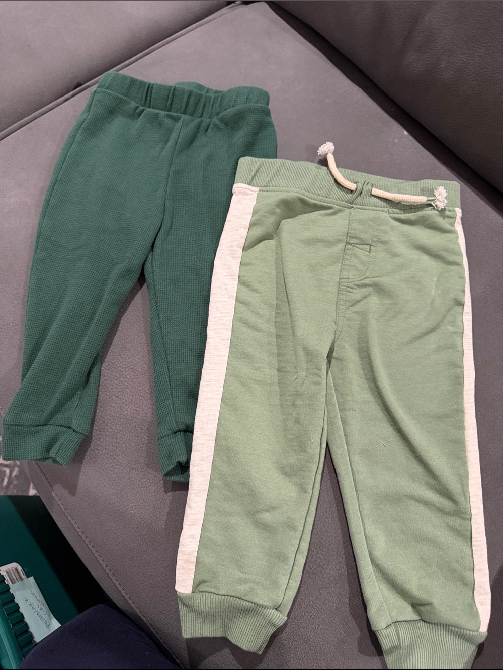 Kids Green Jogger Pants - Light Green & Dark Green